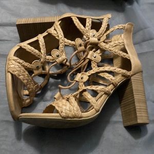 COPY - Cute lace up sandals with square heel 9.5